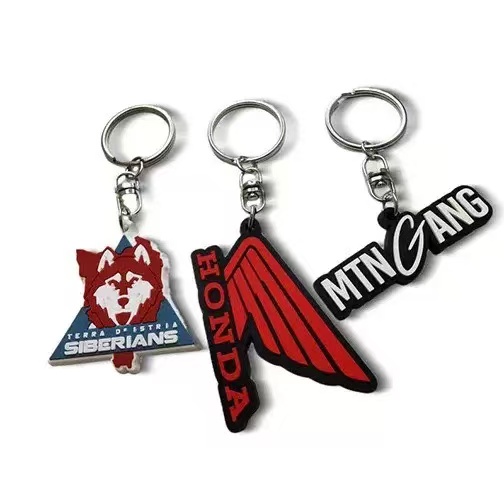 Flat Rubber Novelty Keychain